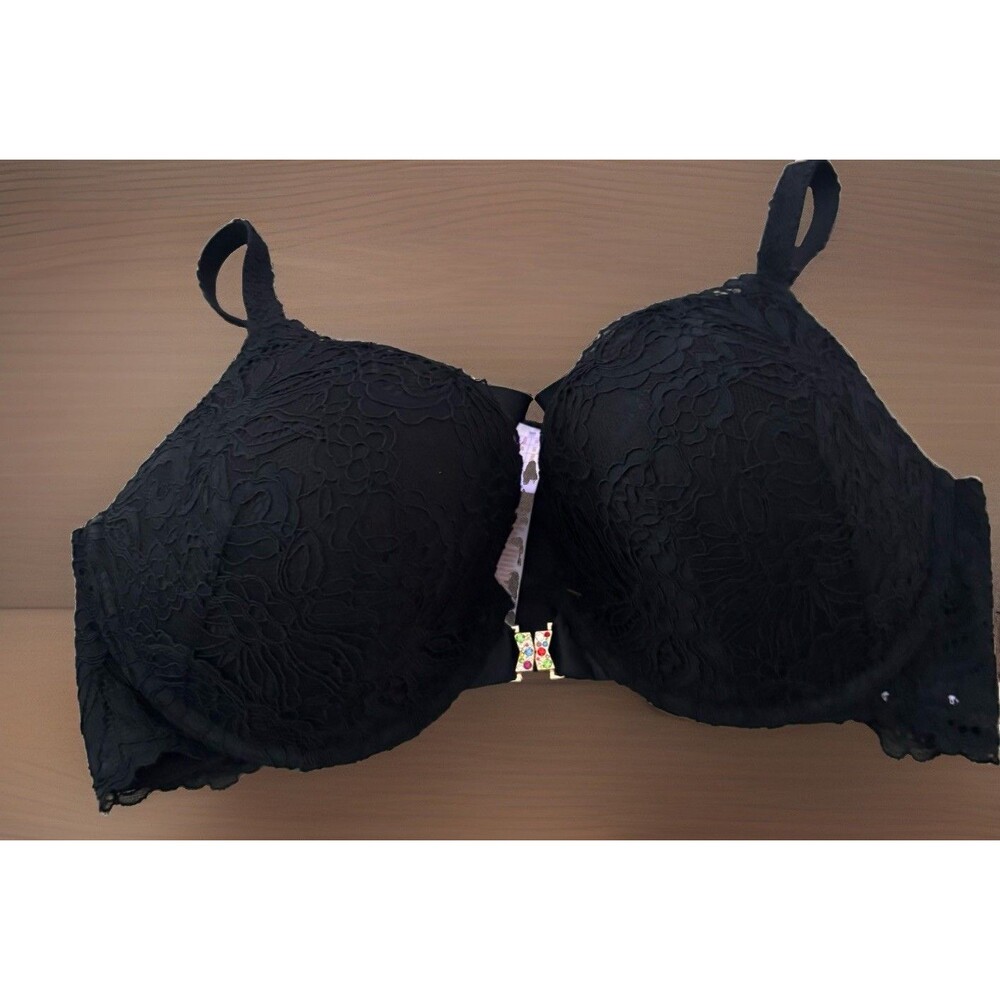 Savage X Fenty Front Close Padded Underwire Bra 40DDD Black